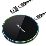 15W Wireless Charger,Induktive Ladestation für iPhone 16/15/14/13/12/11 Pro Max/Plus/XS,Kabelloses Ladegerät Ladepad Handy Induktionsladegerät für Samsung Galaxy S25/S24/S23/S22/S21/S20 (YH-15WU)