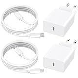 iPhone 16 Ladegerät, 4 Stück [MFI zertifiziert] 25 W USB C Schnellladegerät und 2 m Kabel C to C Ladeadapter Netzteil für iPhone 16/16 Plus/16 Pro/16 Pro Max/15/15 Pro/15 Pro Max