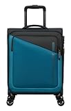 American Tourister Daring Dash - Spinner S, Erweiterbar Handgepäck, 55 cm, 39/46 L, Schwarz/Blau (Black/Blue)