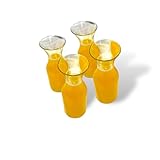 Mimosa Bar Supplies Karaffe Gläser - 4 Stück Messkaraffen für Mimosen - Perfektes Champagner- & Saftverhältnis - Klarglas Mini Krüge für Brunch, Duschen, Events - Mimosa Bar Supplies