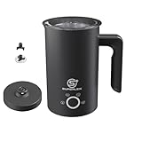 SUPERLEX Automatischer Milchaufschäumer 500W mit Heizfunktion - Elektrischer Milchschäumer für Cappuccino & Latte, 600ml Kapazität, Edelstahl-Innenkammer, Kompakt