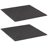 Westmark 2 Naturschiefer-/Servierplatte, quadratisch, mit Kratzschutz, Fläche: je 30 x 30 cm, Schiefer, Tapas + Friends, Anthrazit, 693222E3