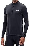Herren Kurzarm/Langarm Radtrikot Fahrradtrikot Radshirt Fahrradshirts Fahrradbekleidung für Männer mit Elastische Atmungsaktive Schnell Trocknen Stoff (039 Black, XL)