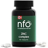 NFO ZINC COMPLEX [90 Tabletten] Zink hochdosiert, Zink Tabletten der neuen Generation mit Zinkbisglycinat aus Norwegen zur Unterstützung von Immunsystem, Haut, Haaren, Nägeln und Sehkraft, 100% vegan