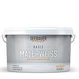 SEEBAUER diy Malerweiß für Innen 2,5L - Hoch Effiziente Innenfarbe - Sehr gute Deckkraft