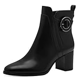 MARCO TOZZI Damen Stiefeletten mit Absatz Vegan mit Reißverschluss, Schwarz (Black), 38 EU