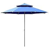 NDRFAWY Gartenschirm, Doppel-Top-Sonnenschirm, runder Regenschirm, abnehmbar, für Outdoor, Strand, Hof, Terrasse