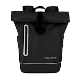Travelite Rolltop Rucksack wasserfest, Fahrradrucksack, Freizeitrucksack mit Rolltop Verschluss & Reflektoren, BASICS, 48 cm, 19 Liter