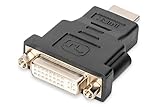 DIGITUS HDMI Grafik Adapter, HDMI Typ A zu DVI-I (24+5), Full HD 60Hz, 1920 x 1200 Pixel, Schwarz