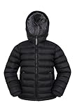 Mountain Warehouse Seasons Steppjacke für Kinder - Ultraleichte, warme, wasserdichte Steppjacke. Jungen & Mädchen Winterjacke mit Kapuze & Reißverschluss Schwarz Kinder 140 DE (9-10 Jahre)