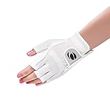 Orlimar Allante Halbfinger-Golfhandschuh für Damen, Linke Hand, Größe L (für Rechtshänder), Weiß