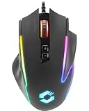 Speedlink DECUS NX - RGB Gaming Maus mit Kabel, bis 12800dpi, Programmierbar, Dauerfeuer Taste, USB kabelgebunden ummantelt, 1000Hz Pollingrate, schwarz