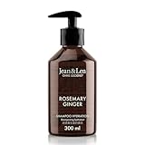 Jean & Len Feuchtigkeit Shampoo Rosemary & Ginger, für trockenes und sprödes Haar, mit Feuchtigkeitskomplex, würzig-frischer Duft von Rosmarin & Ingwer, ohne Parabene und Silikone, 300 ml