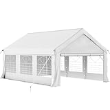 Homall Partyzelt 4x6,Metall Gestell Gartenzelt,Pavillon Wasserdicht 560g/m² PE-Plane,Zelt Stabil-18 Bodenhaken 4 Windfesten Seilen,UV-Schutz 50+Große Luxus Hochzeitszelt Gartenpavillon24m²,Weiß