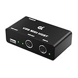 DigitalLife Stand-Alone USB MIDI Host Bridge Box - 1-Eingang/1-Ausgang 5-PIN DIN MIDI-Schnittstellen, LED-Anzeige, Metall