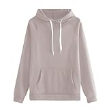 Einfarbiges Damen-Sweatshirt, personalisierbar, Stehkragen, Kapuzenoberteil, locker, leicht, lange Ärmel, Pullover, gemütlich, warm, übergroß, niedlich, bequem, lässig, Sweatshirts, Khaki