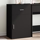 DYRJDJWIDHW Beistellschrank Schwarz 56.5x39x90 cm Holzwerkstoff Sideboard Cabinet with Drawer and Shelves for Living Room Bedroom Storage Organization Furniture