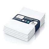 Moon - Angebot!! 5er Pack Haustuch, Bettlaken, Betttuch - ca. 150x250 cm für 100x200 cm Matratze ohne Gummizug - waschbar bei 95° (weiß)