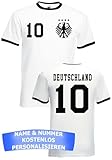 Herren T-Shirt Deutschland Trikot EM 2024 mit eigenem Namen + Nummer - Weiß L