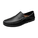 Herren Loafers Flach Atmungsaktiv Casual Leder Mokassins Anti Slip Casual Driving Business Schuhe Freizeitschuhe Slip On Penny Slippers