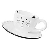 OUNONA 1 Satz Katzenkaffeetasse Set Set Kaffeetasse Porzellan Wasserkrug Aus Porzellan Cappuccinotassen Mit Untertassen Cappuccino-tasse Cappuccino-kaffeetassen Porzellantasse Keramik