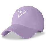 HeyCaps Baseball Cap Damen mit Herzförmiges Stickmuster Baumwolle Mütze Verstellbarem Kappe Outdoor Sports Cap 2024 Neu
