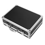jojofuny Koffer decken bezug aufbewahrungsdose travel case pillenbox Werkzeug-Organizer für Aktentaschen Aktentasche aus Aluminium Fall Mehrzweck-Soundkartenetui Code-Tragetasche Abs Black