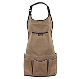 discoball Garten Schürze mit 14 Taschen für Werkzeug wasserdicht verschleißfest Oxford Tuch Multifunktion Braun ca. 61 cm (braun)