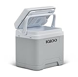 IGLOO IE24 DC elektrische Kühlbox, 24 Liter, Mini-Kühlschrank 12V für Auto, Boot und Freizeit, grau