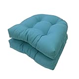 Stuhlkissen für den Außenbereich, 48,3 x 48,3 cm, U-Form, Terrassenmöbelkissen, Korbstuhl-Sitzkissen, bequemer Ersatz für Garten-Lounge-Sofa, wetterbeständiges Design, 2 Stück