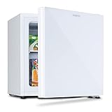 Klarstein Pluto Gefrierschrank - 1 Kühlzone, Thermostat mit 5 Stufen, 0 bis -18 °C, mit Glasfront, höhenausgleichende Füße, geräuscharmer Betrieb, 32 Liter Gesamtvolumen, weiß