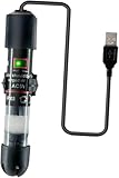 pistro Aquarium Heizung für kleine Aquarien - Intelligenter Temperaturregler für Salzwasser- & Süßwassertanks - 10W Tauchglasheizung mit USB-Schnittstelle