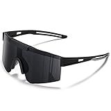 suoso Sportbrille Polarisiert Radsportbrillen Fahrradbrille Schnelle brille für Herren Damen Sport Sonnenbrille UV400 Klar Laufbrille für MTB Rennrad Fahrrad Ski Rave Schwarz