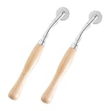 Veemoon 2 Stück Teiliges Schneideroller mit Holzgriff Langlebiges Stahl zahnrad Verfolgungsrad Nähen Werkzeug Präzises Schnittmusterrädchen für Handgenaue Overlock Kreuzstich markierungen