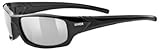 uvex Unisex – Erwachsene, sportstyle 211 Sportbrille, black/litemirror silver, one size