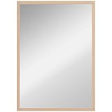 HOMCOM Wandspiegel 50 x 70 cm dekorativer Spiegel mit 4 Haken, rechteckiger Spiegel für Schlafzimmer, Badezimmer