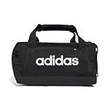 adidas Unisex Essentials Linear Duffel Bag, Black/Black/White, XS