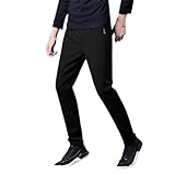 Leichte Herren-Jogginghose mit Reißverschlusstaschen, offene Hose, Eisseide, Fitness-Hose, atmungsaktiv, Freizeithose, langes Bein, Jogginghose mit normaler Passform, Schwarz , 5X-Large