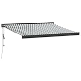 Standmarkise Balkon Sonnenschutz Pergola Markise - Markise Einziehbar Anthrazit & Weiß 3,5x2,5 m Stoff & Aluminium für Garten Outdoors Balkon Terrasse