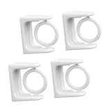ELAYARD 4 Stück Teiliges Weiße Selbstklebende Rotierende Gardinenstangenhalter mit Ringform Multifunktionale Halterungen für Küche Bad und Glatte Oberflächen Einfache Montage ohne Bohren