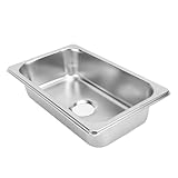 Sxhlseller RV-Handwaschbecken aus Edelstahl, Kratzfest, 40 Mm Abwasserausgang für Wohnwagen, Yachten, Boote, 26,5 X 16,2 X 6,5 Cm (Polierzeichnung GR-1465)