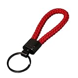 Zgehnao Handgewebter Schlüsselanhänger, handgefertigt, geflochten, robustes Leder, mit Zinklegierung, Verschluss-Zubehör für den täglichen Gebrauch und als Geschenk