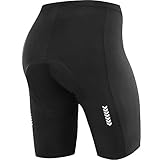 NOOYME Radlerhose Damen gepolstert schnelltrockende Radlerhose Damen Kurz elastische Radlerhose Damen mit Sitzpolster 4D Radhose Damen mit breiterem und dichterem Polster