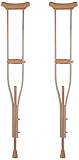 Verstellbare Höhe, leichte Unterarmgehstütze aus Holz, für Erwachsene, rutschfest, Teleskop-Gehhilfe, Größe M/L, 1 Paar