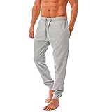 Iron Mountain Herren Jogginghose Umweltfreundliche Jogginghose aus recyceltem Garn, Jogger, Trainingshose mit Bündchen, Hellgrau Marl, XL