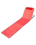 SUN & SURF Orangefarbene Liegematte, Größe M, 134 cm, Strandliege mit 5 Positionen, leicht, kompakt und vielseitig. Inklusive Tragetasche