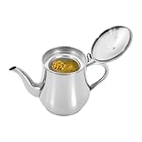 KigerNee Edelstahl Fetttrennkanne mit Sieb, 1.36L Ölfilter Kanne aus 304 Stahl - Speckfettbehälter mit Deckel & Griff, Fettabscheider für Frittieröl, Kochölfilter mit Feinsieb & Antitropf-Schnabel