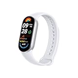 XIAOMI Smart Band 9 Fitness Tracker, AMOLED Display with 1200 Nits, Sp02 Tracking, Sleep and Heart Rate Monitor, Notifications, 5ATM Waterproof, Mi Fit App, Glacier Silver