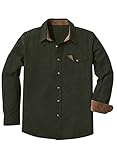 Meilicloth Flanellhemd Herren Kariert Einfarbig Baumwolle Langarm Casual Flanellhemden Western Karohemd Mit Brusttasche Regular Fit Dunkelgrün XXL