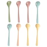 8 Stk Eislöffel Plastik Löffel Klein wiederverwendbar, Eierlöffel Kunststoff Bunt, Lange Teelöffel Plastiklöffel Lang Bunt Mehrweg für Getränke Dessert Kaffeelöffel Eis Löffel Joghurtlöffel Lang 16cm